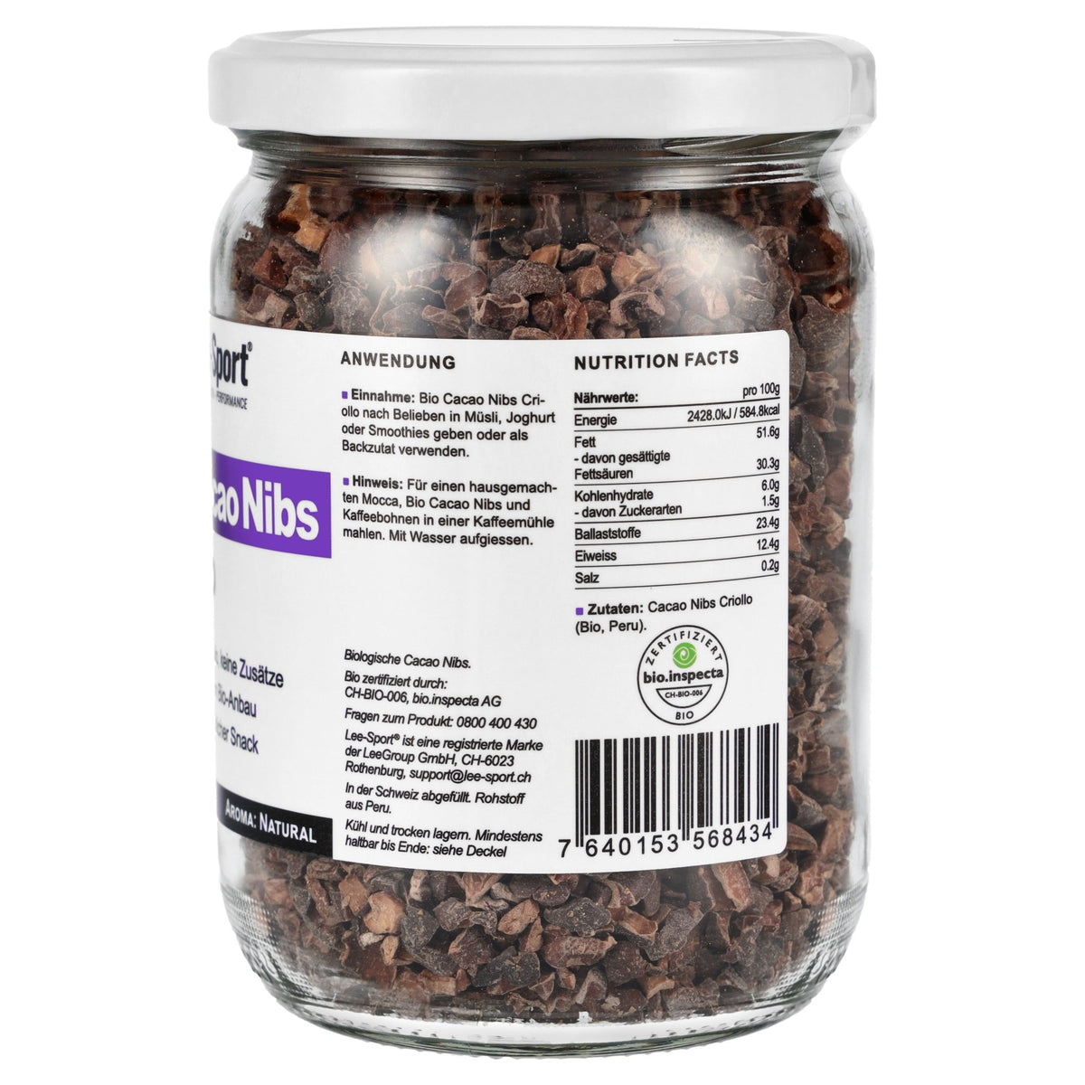 Bio Cacao Nibs, Nutrition Facts