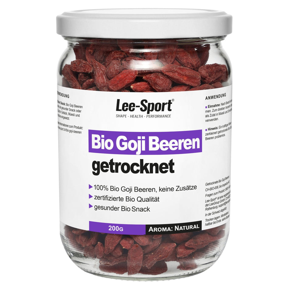 Bio Goji Beeren getrocknet, Rohkost-Qualität.