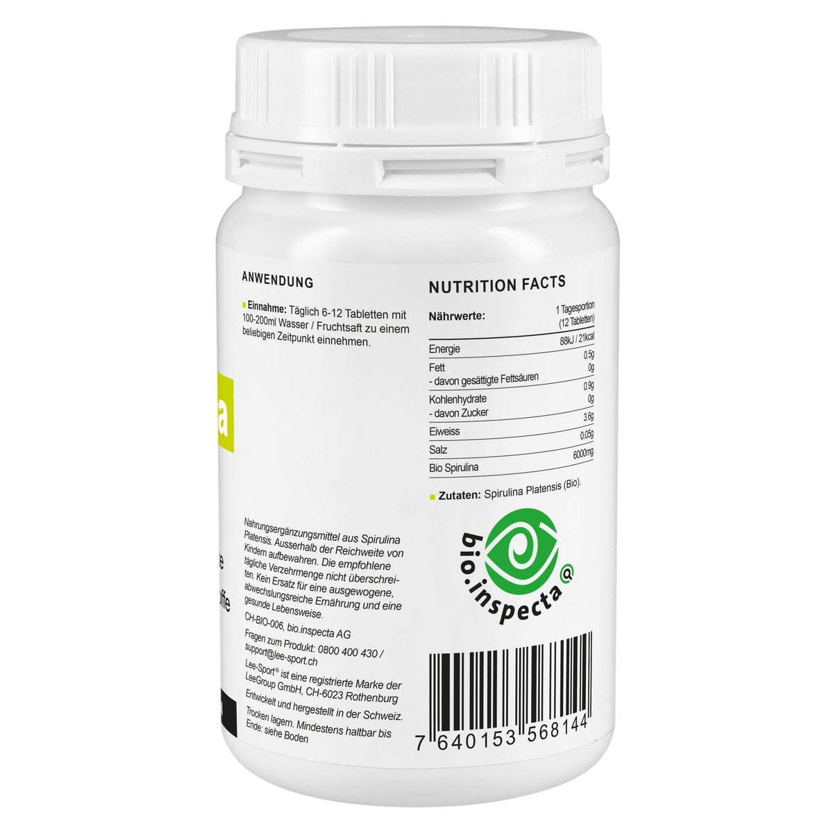 Bio Spirulina Tabletten, Nutrition Facts