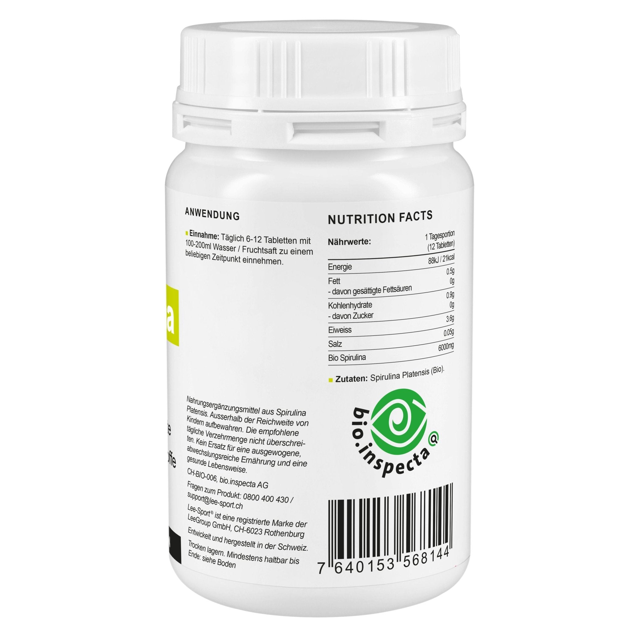 Bio Spirulina Tabletten, Nutrition Facts