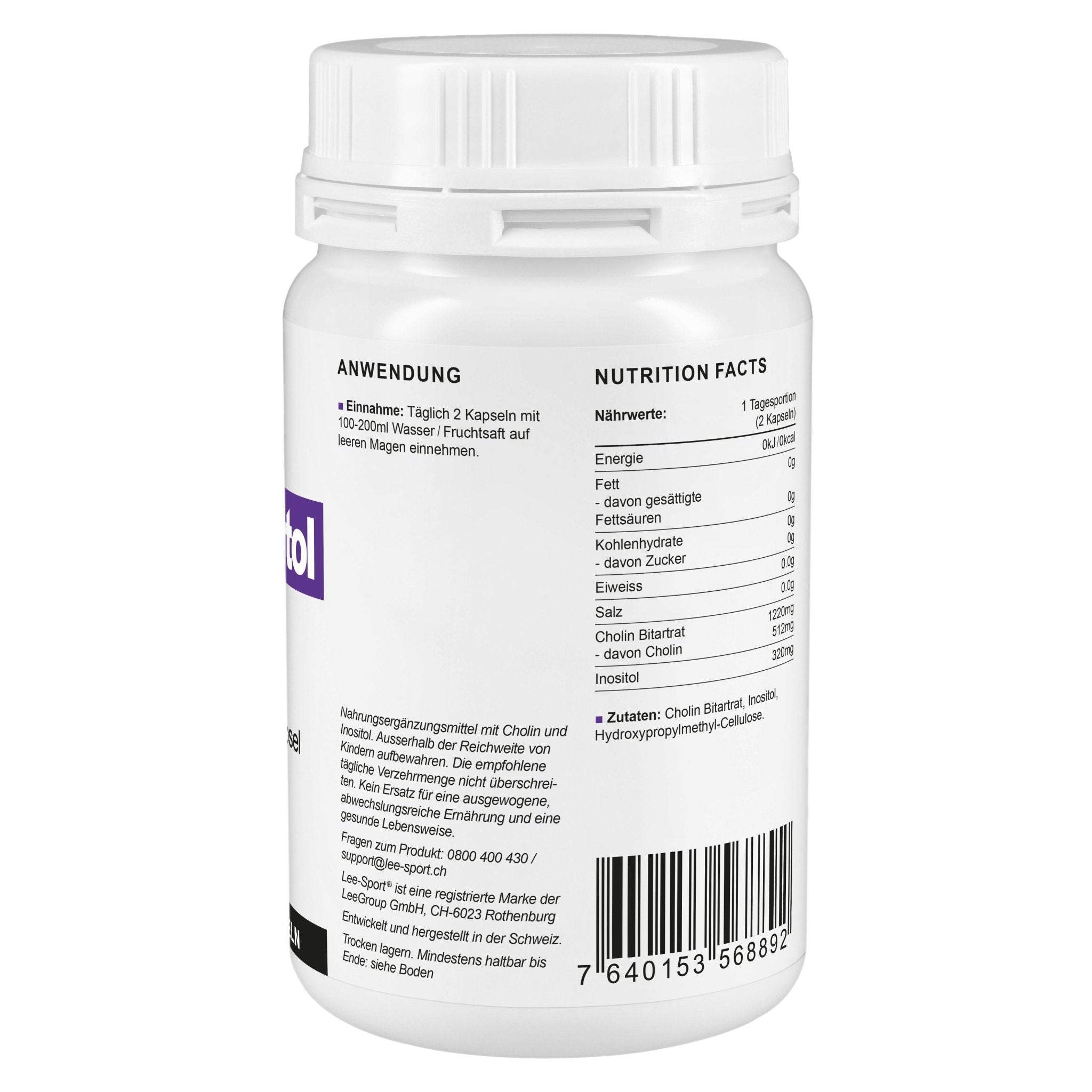 Cholin Inositol Kapseln, Nutrition Facts