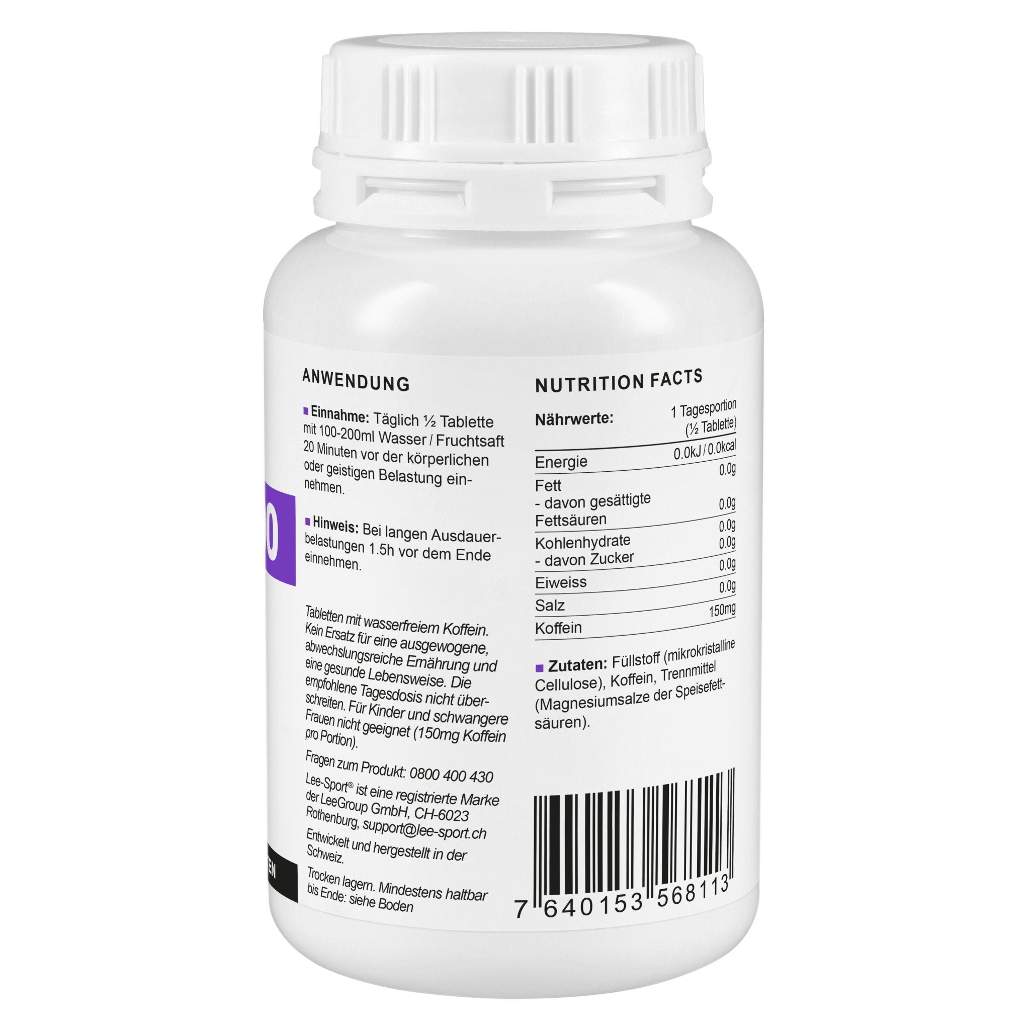 Koffein 300 Tabletten, Nutrition Facts