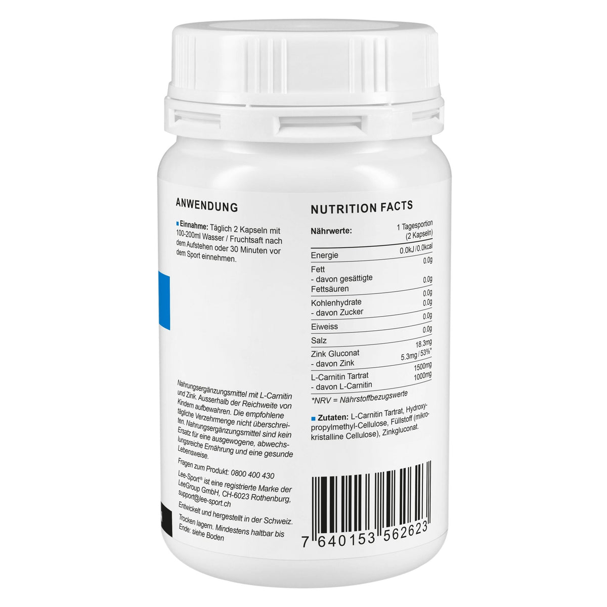 L-Carnitin Zink Kapseln, Nutrition Facts