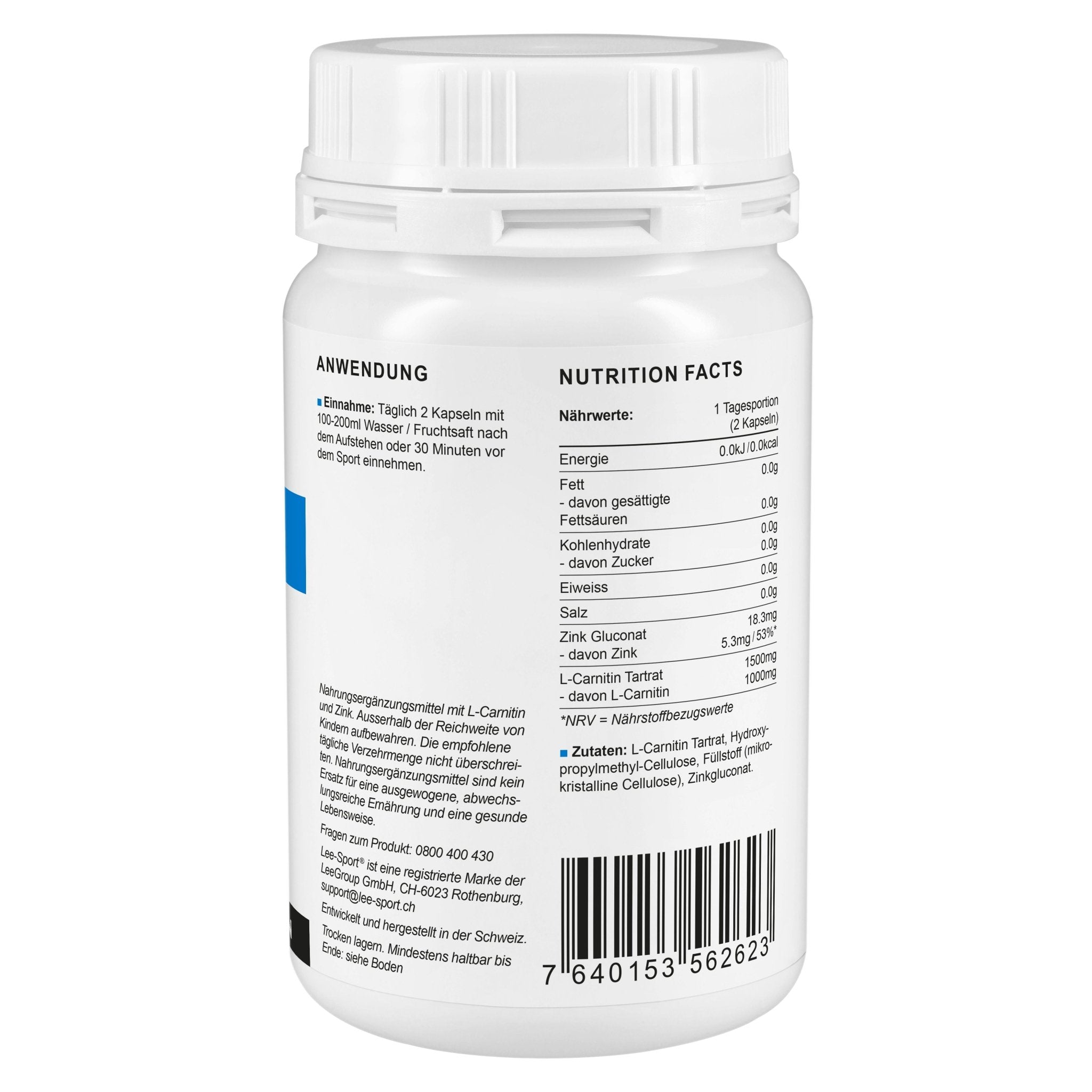 L-Carnitin Zink Kapseln, Nutrition Facts