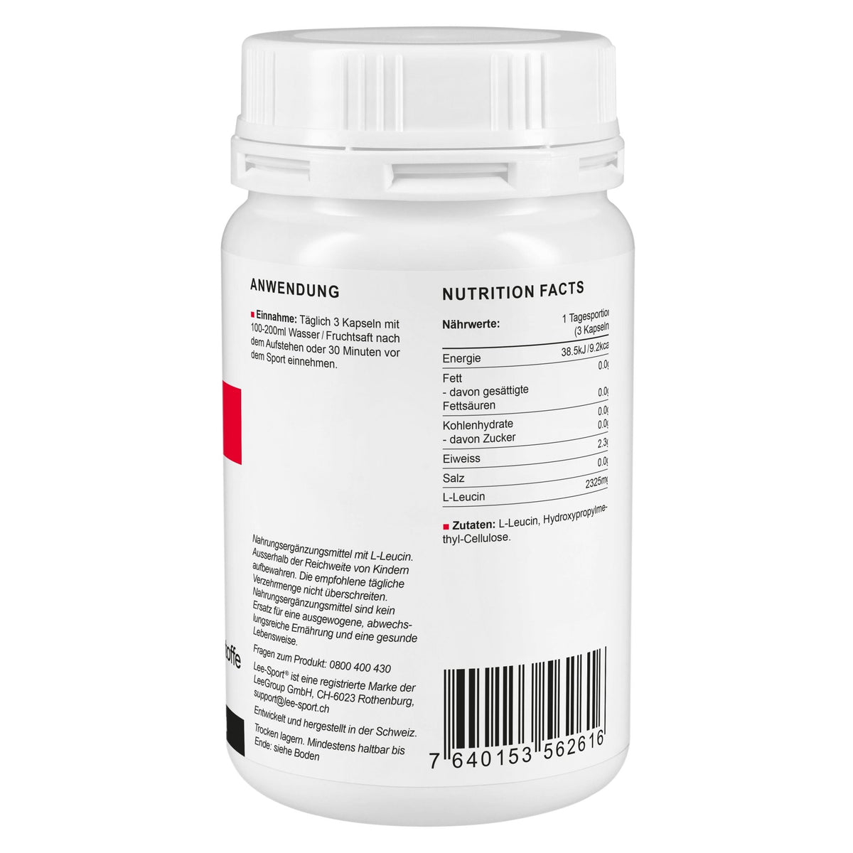 L-Leucin Kapseln, Nutrition Facts