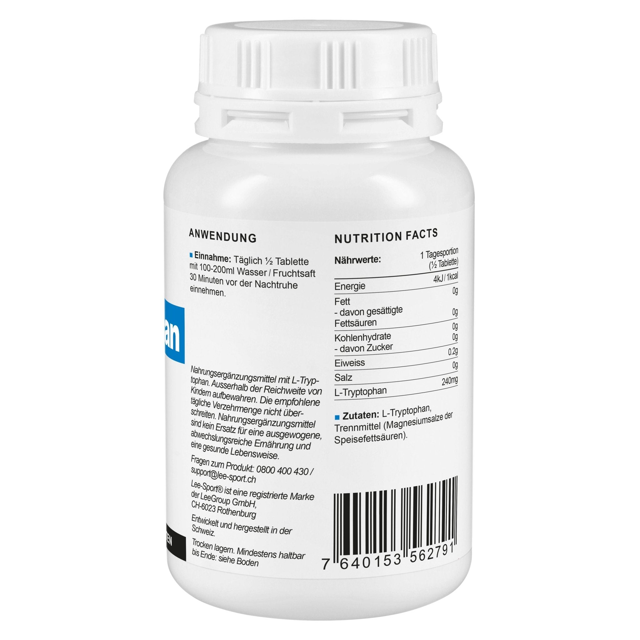 L-Tryptophan Tabletten, Nutrition Facts