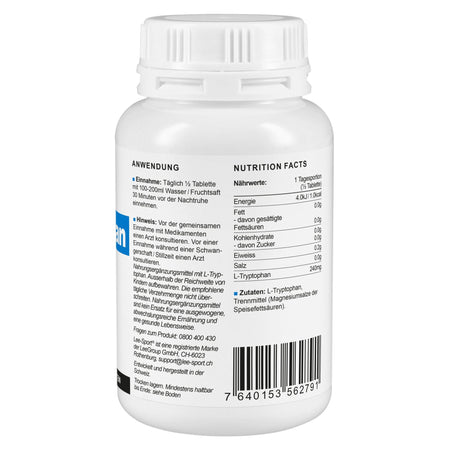 L-Tryptophan Tabletten, Nutrition Facts