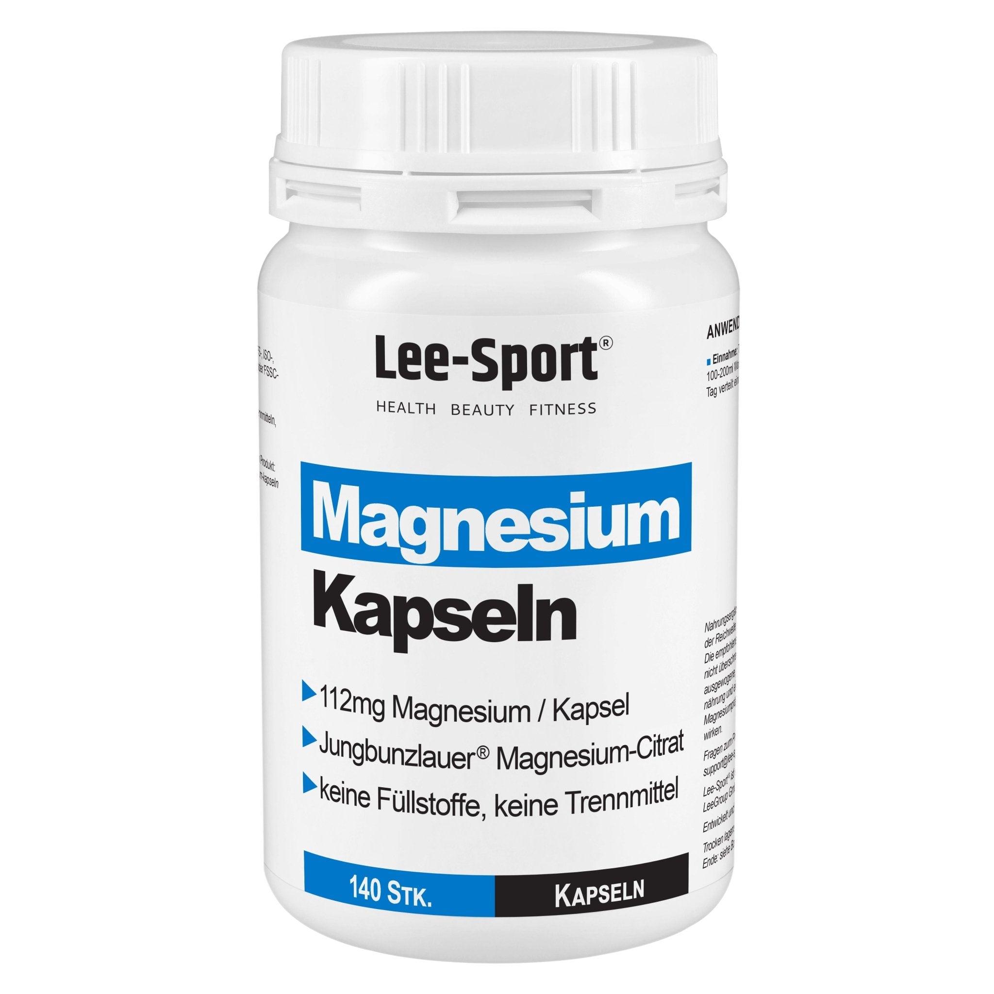 Magnesium Kapseln kaufen. 100% Magnesium-Citrat | Lee-Sport®