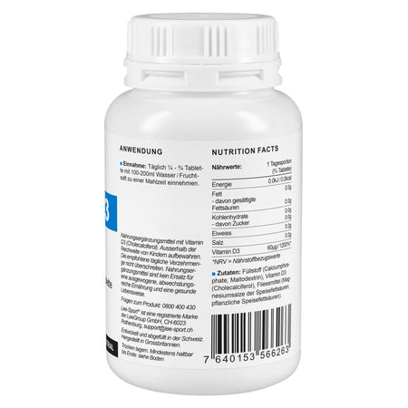 Vitamin D3 Forte Tabletten, Nutrition Facts