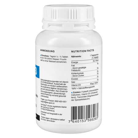 Vitamin D3 Forte, Nutrition Facts