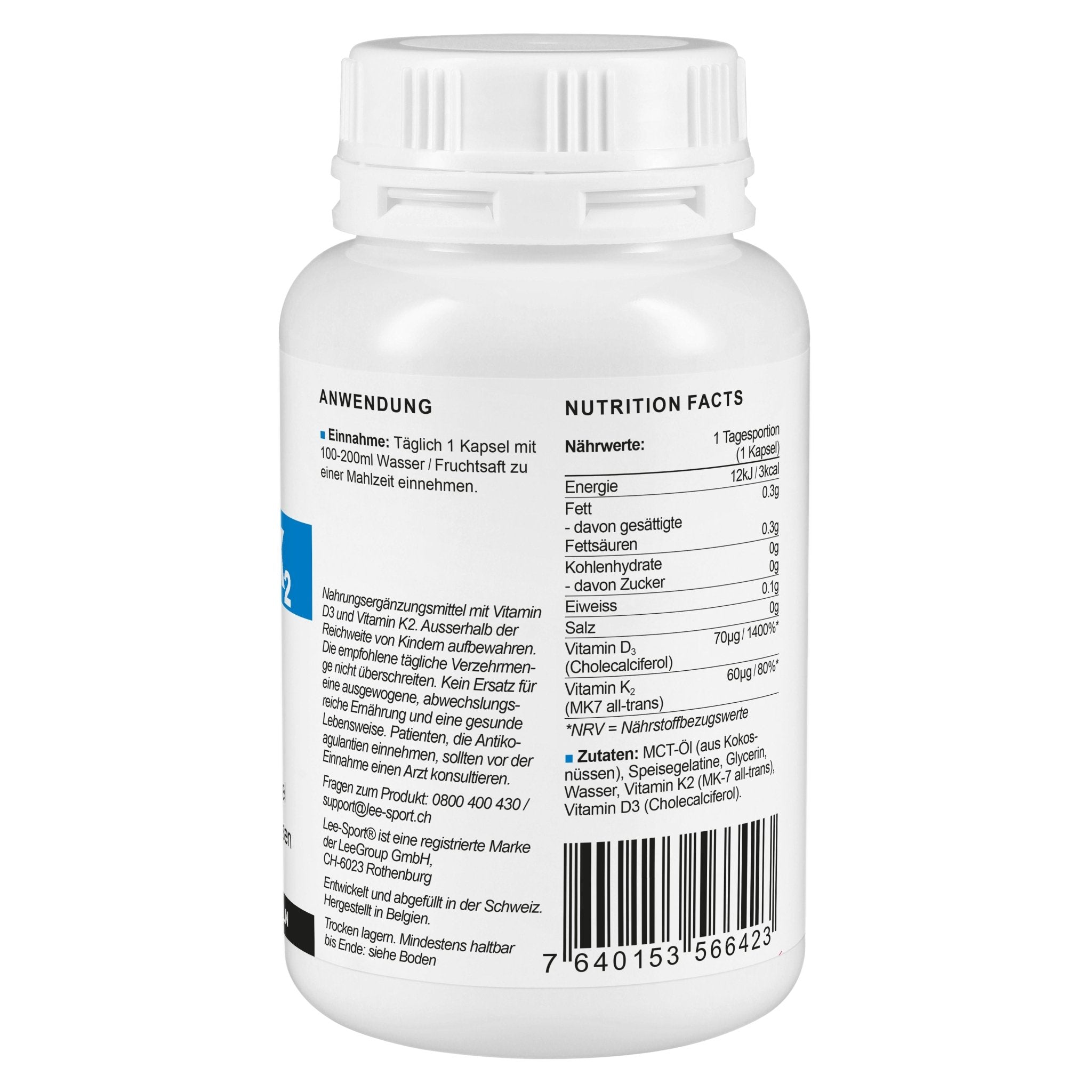 Vitamin D3 K2 Forte, Nutrition Facts