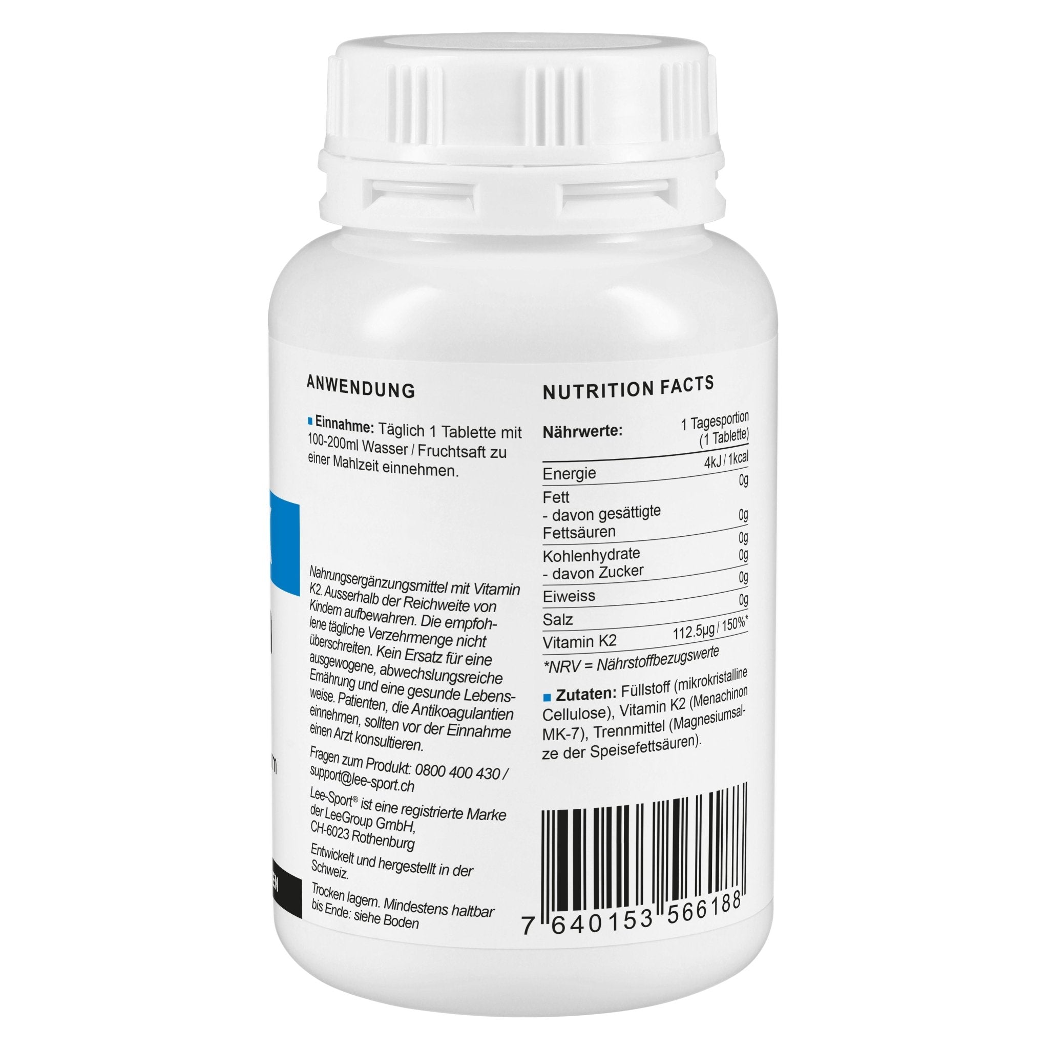 Vitamin K Tabletten, Nutrition Facts